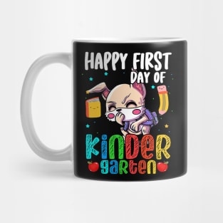 Happy First Day Of Kindergarten Rabbit Kids Mug